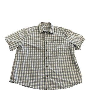Carhartt Men's Button Down Shirt Short Sleeves Gray Plaid Casual Size 2XL